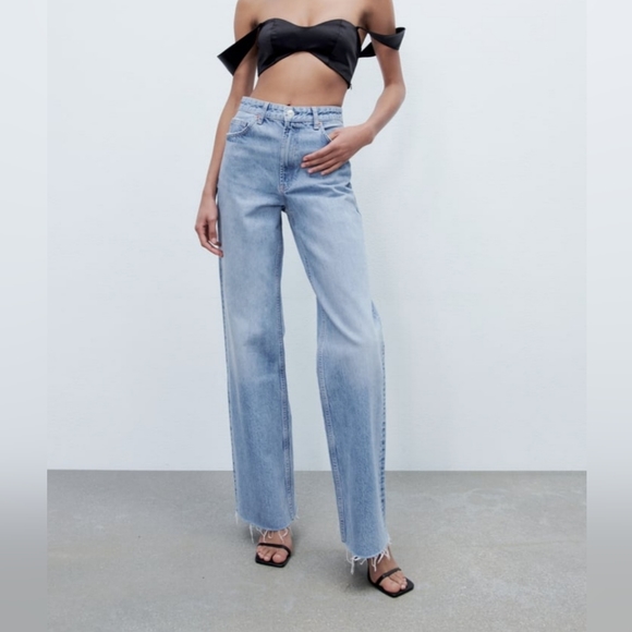 Zara Denim - NWT Zara Wide Leg Full Length Jeans Size 6